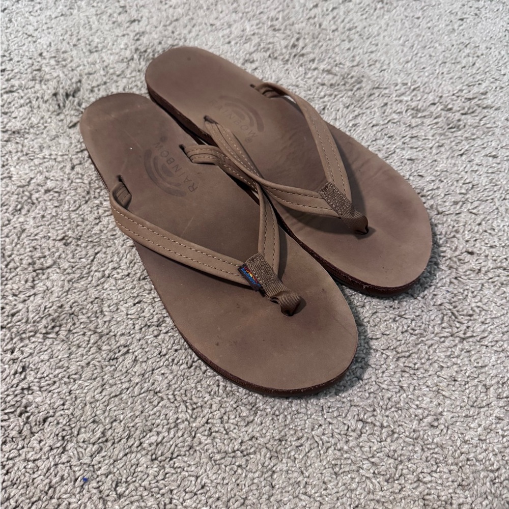 Rainbow Tan Flip Flops